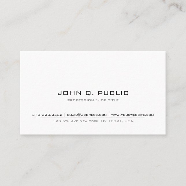 Minimalist Simple Modern Professional Elegant Business Card (Front)