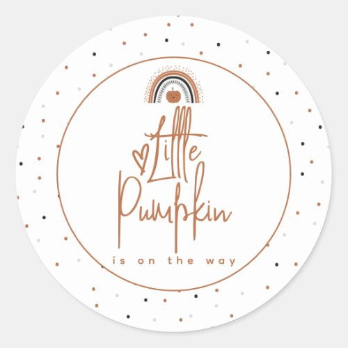 Minimalist Simple Modern Pumpkin Baby Shower Classic Round Sticker