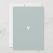 Minimalist simple modern script heart Baby Shower  Invitation (Back)