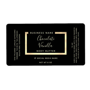 Minimalist simple modern typography gold frame label