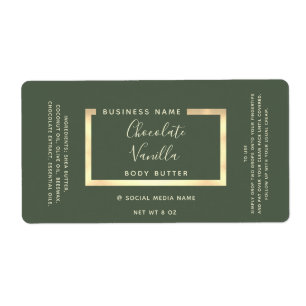 Minimalist simple modern typography gold frame  label