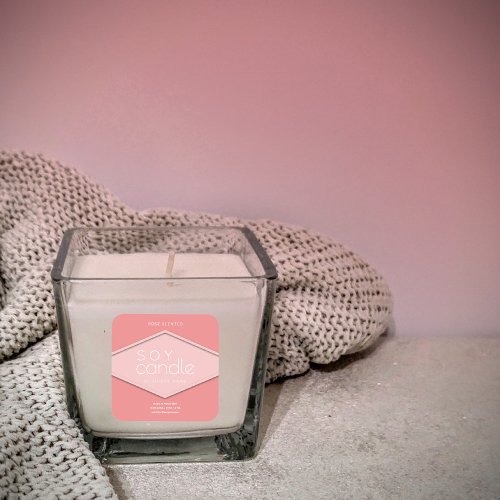 Minimalist simple Modern typography soy candle   S Square Sticker