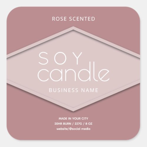 Minimalist simple Modern typography soy candle  Square Sticker