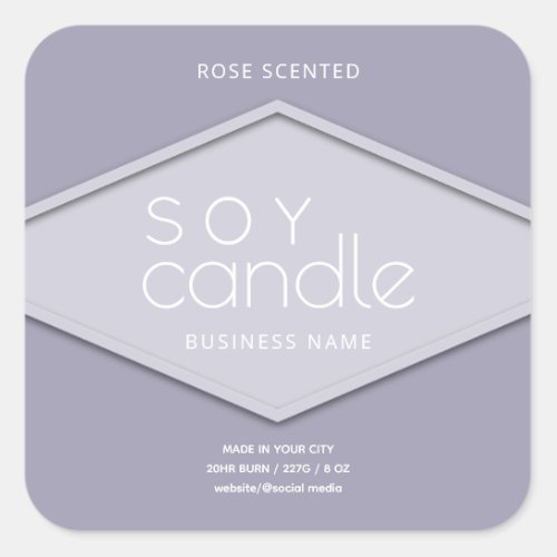 Minimalist simple Modern typography soy candle  Square Sticker
