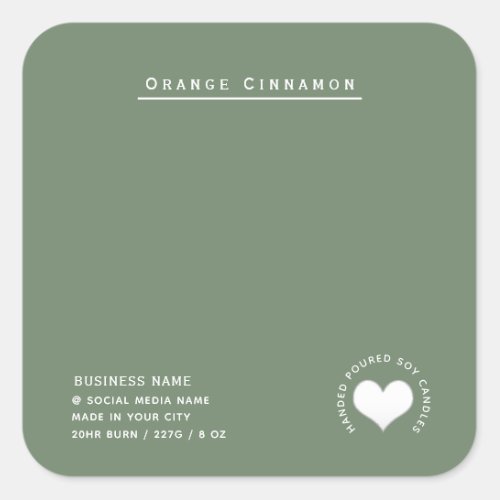 Minimalist Simple modern white heart  Square Sticker
