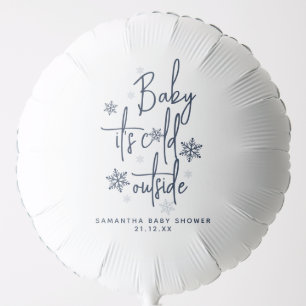 Minimalist simple modern winter Baby Boy Shower Balloon