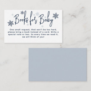 Minimalist simple modern winter Baby Boy Shower Enclosure Card