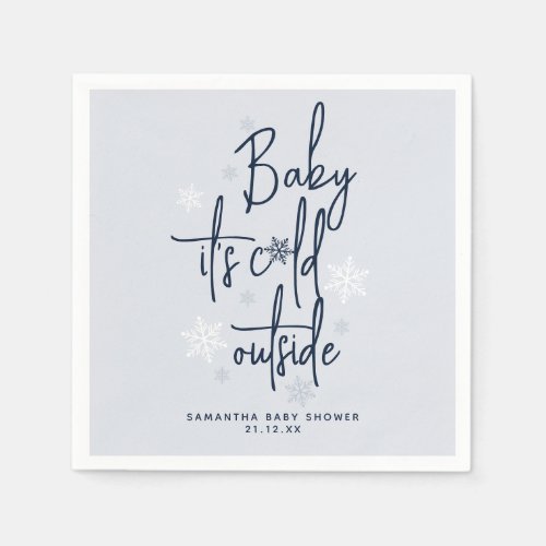 Minimalist simple modern winter Baby Boy Shower  Napkins