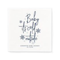 Minimalist simple modern winter Baby Boy Shower  Napkins