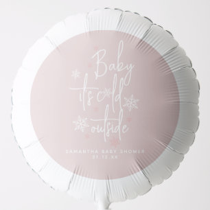 Minimalist simple modern winter Baby girl Shower  Balloon