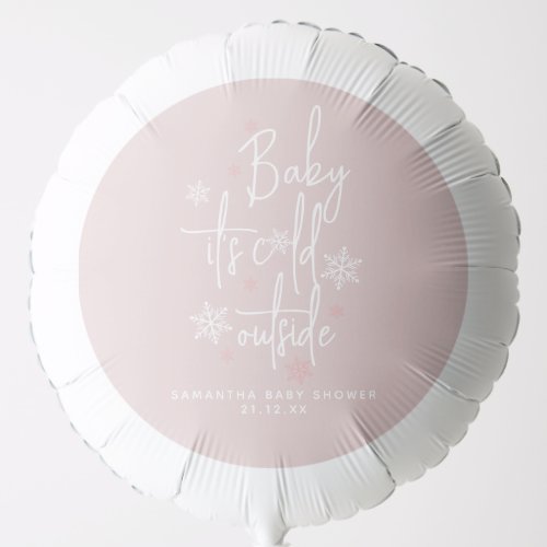 Minimalist simple modern winter Baby girl Shower  Balloon