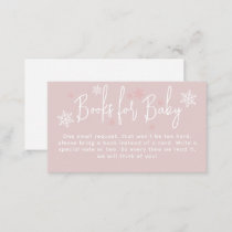Minimalist simple modern winter Baby Girl Shower  Enclosure Card