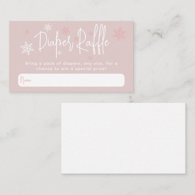 Minimalist simple modern winter Baby Girl Shower  Enclosure Card (Front/Back)