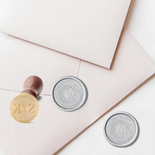 Minimalist Simple Monogram Initials Wedding Wax Seal Stamp