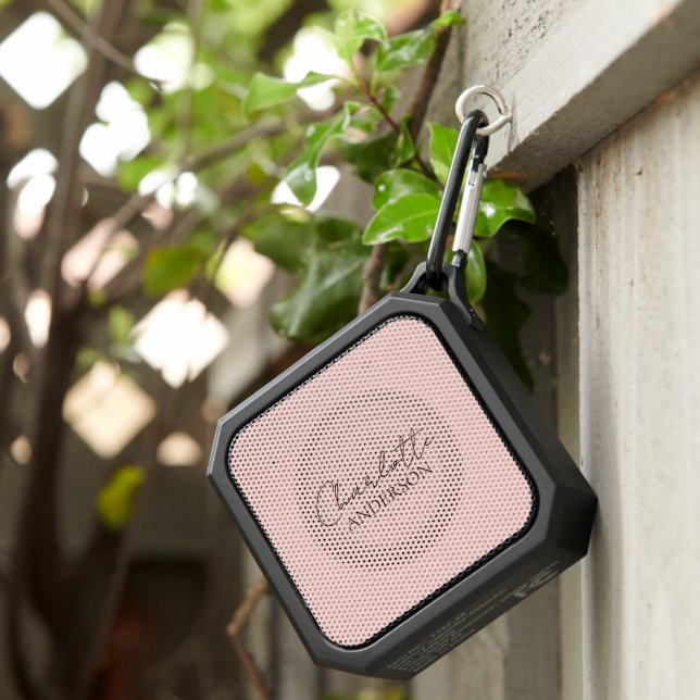 Minimalist Simple Monogram Name Blush Pink Bluetooth Speaker (Inisitu)