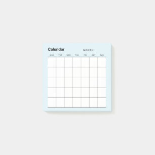 Minimalist Simple Monthly Planner Calendar Post-it Notes