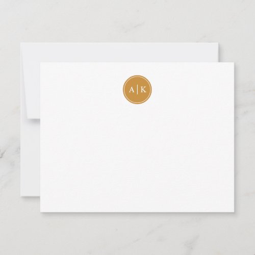 Minimalist Simple Mustard Yellow Monogram  Note Card