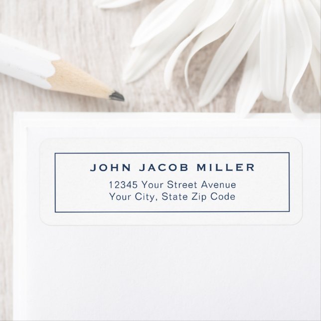 Minimalist Simple Navy Blue Square Border Label (Insitu)