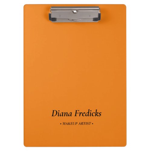 Minimalist simple orange business clipboard