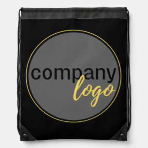 MINIMALIST SIMPLE OWN LOGO BUSINESS BRAND BLACK DRAWSTRING BAG