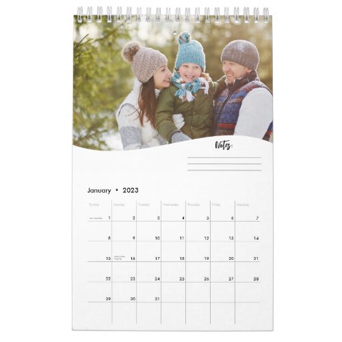 Minimalist Simple Photo Months Cool Typography Cal Calendar