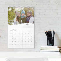 Minimalist Simple Photo Months Cool Typography Calendar