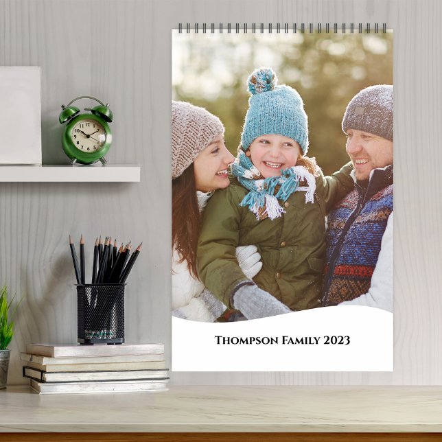 Minimalist Simple Photo Months Cool Typography Calendar (Simple minimalist full bleed photo calendar)