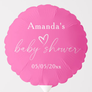 Minimalist Simple Pink Baby Shower Balloon