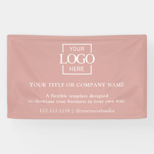 Minimalist Simple Pink Business Logo Professional Banner
