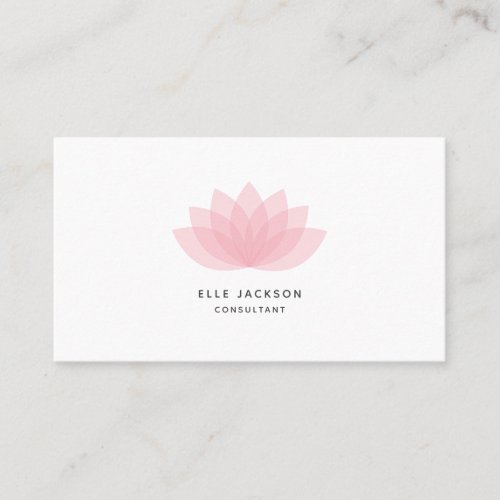 Minimalist simple pink lotus business card