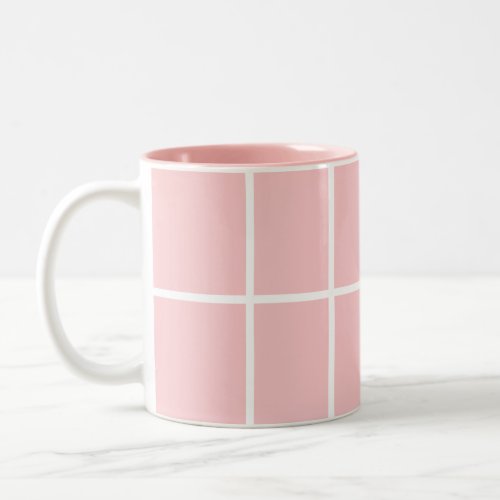 Minimalist Simple Pink striped  Two_Tone Coffee Mug