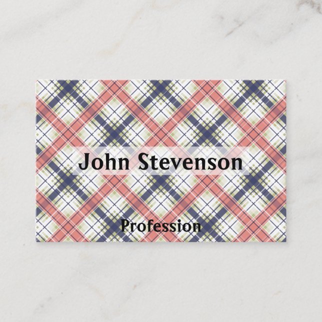 Minimalist, simple, plaid business card (Front)