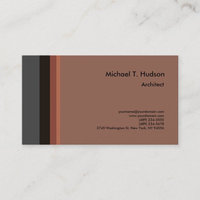 Minimalist Simple Plain Architect Modern Business Card (Front)
