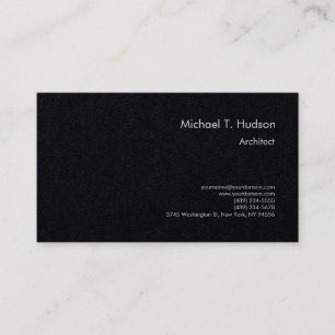 Minimalist Simple Plain Architect Premium Black Business Card