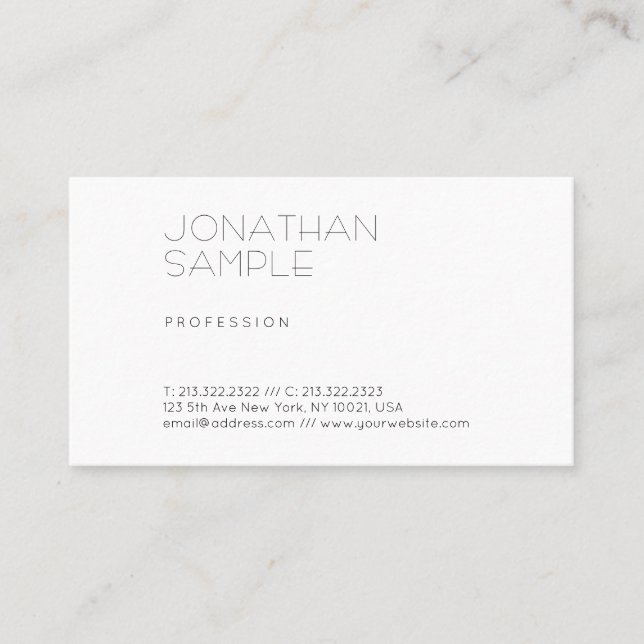 Minimalist Simple Plain Artistic Professional Business Card (Front)
