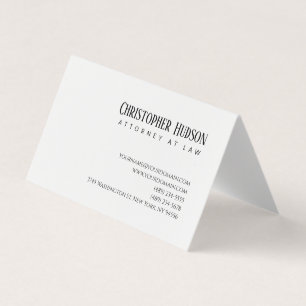 Minimalist Simple Plain Attorney at Law Business Card