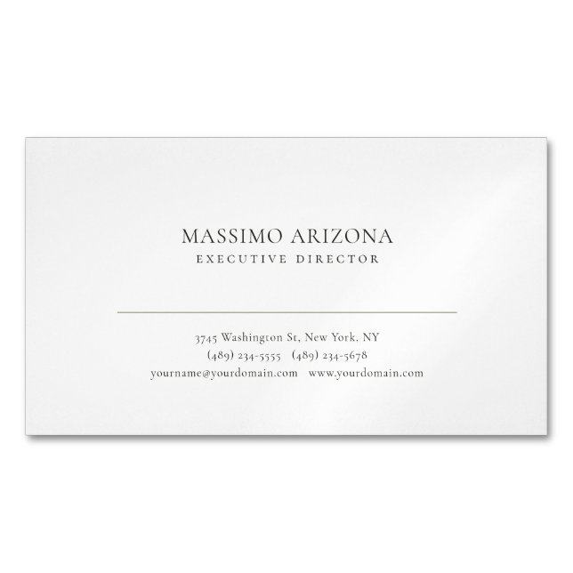 Minimalist Simple Plain Business Card Magnet (Front)