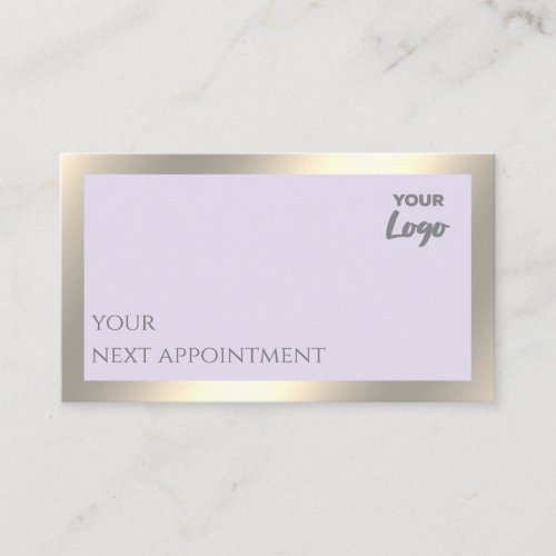 Minimalist simple plain custom logo gold foil  app appointment card