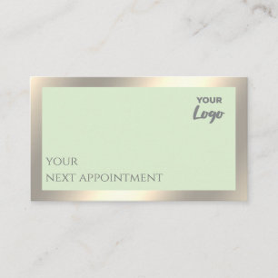 Minimalist simple plain custom logo gold foil  app appointment card