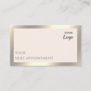 Minimalist simple plain custom logo gold foil appointment card