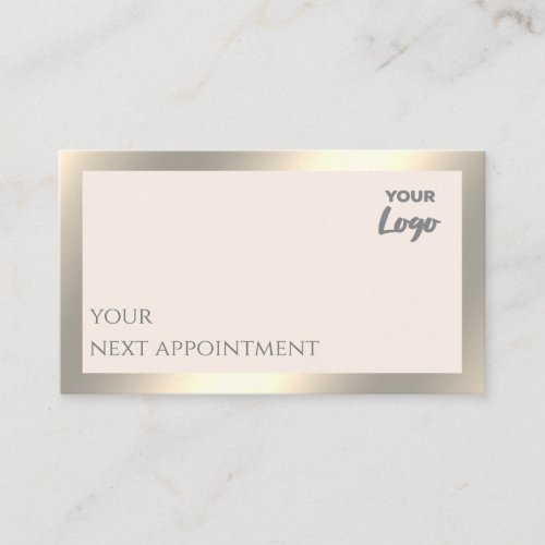 Minimalist simple plain custom logo gold foil  appointment card