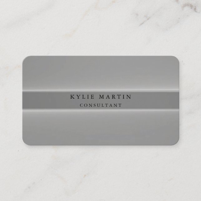 Minimalist Simple Plain Grey Professional Business Card (Front)