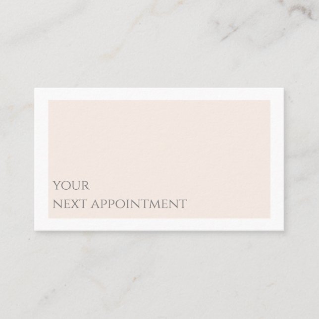 Minimalist simple plain modern appointment card (Front)