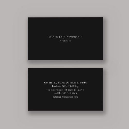 Minimalist simple plain professional template business card