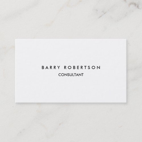 Minimalist Simple Plain White Professional Business Card