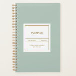 Minimalist Simple Planner Design<br><div class="desc">Modern minimalist design in soft pastel blue and gold inspired color lettering. Customize this design for yourself! Makes a great gift!</div>