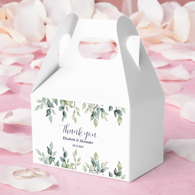 Minimalist Simple Pretty leaves branches wedding Favor Boxes (Wedding)