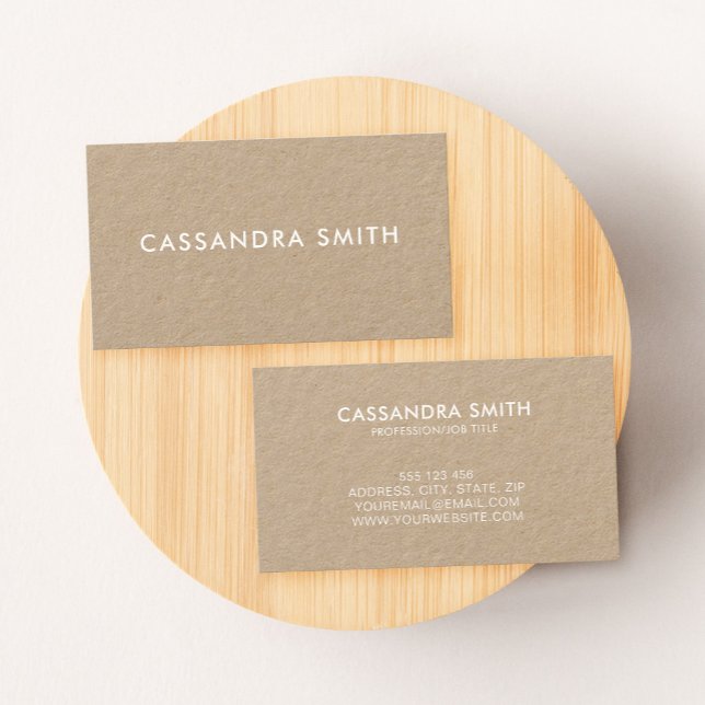 Minimalist Simple Professional Kraft Business Card (Creator Uploaded)
