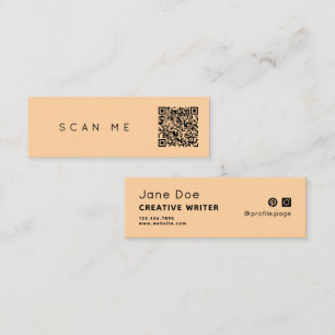 Minimalist simple professional QR code Mini Business Card