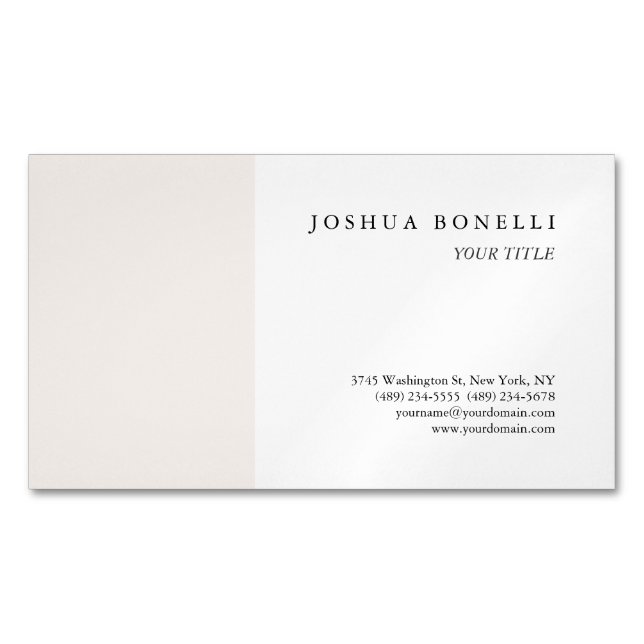 Minimalist Simple Professional Remarkable Business Card Magnet (Front)